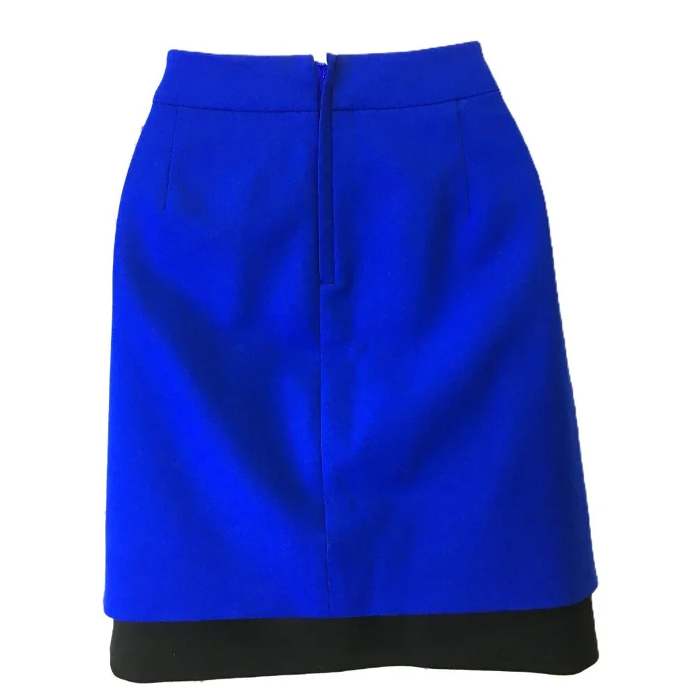 Vince Camuto Mini skirt Layered Pencil Size 8 Royal Blue & Black Business Career - Picture 8 of 8